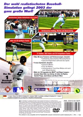 All-Star Baseball 2004 featuring Derek Jeter box cover back